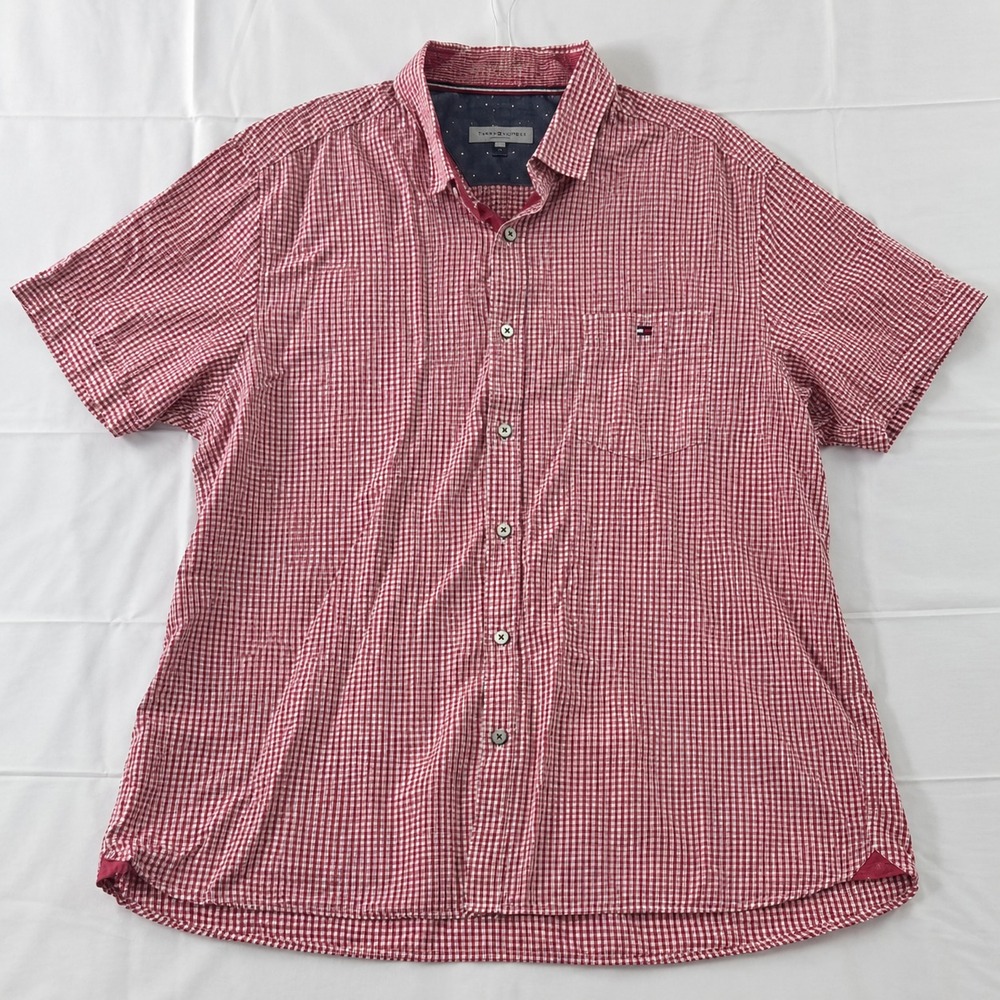 Ted Baker Button Up Shirt Mens XXL Red White Checkered Preppy Country Club